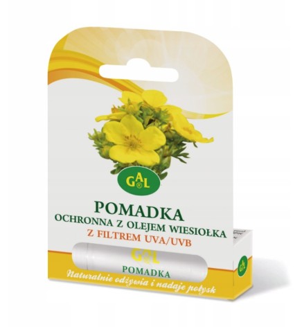Pomadka ochronna z olejem wiesiołka filtr UVA/UVB 4,3g GAL odżywia, łagodzi, natłuszcza