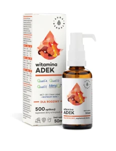 Witamina ADEK w kroplach 50ml Aura Herbals 500 aplikacji wzrok, skóra, kości, układ odpornościowy