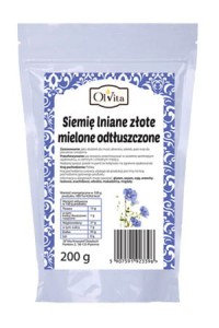 Siemię lniane mielone odtłuszczone 200 g OlVita