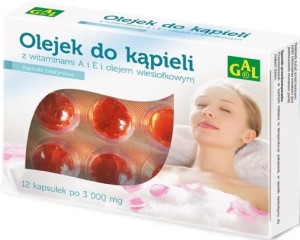OLEJEK DO KĄPIELI Z WITAMINAMI A i E i OLEJEM WIESIOŁKOWYM 12 kapsułek po 3 000 mg GAL