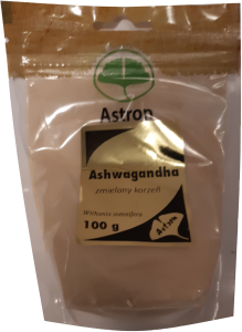 Ashwagandha 100g Astron  zmielony proszek z korzenia korzeń
