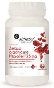 Żelazo organiczne MicroFerr® 25 mg  100 tabletek VEGE Aliness