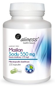 Maślan Sodu  550 mg  (Kwas masłowy 170 mg) 100 kapsułek VEGE 