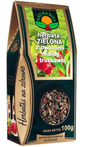 Herbata zielona z owocami maliny i truskawki.JPG