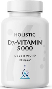HOLISTIC WITAMINA D3 5000 IU 90kapsułek  Szwedzki