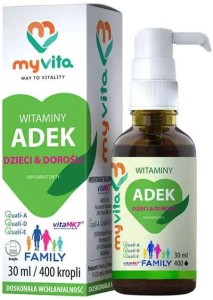 MyVita Witaminy ADEK dla dzieci i dorosłych 30 ml 400kropli