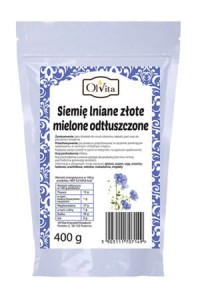 Siemię lniane złote mielone odtłuszczone 400 g OlVita
