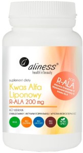 Kwas Alfa Liponowy R-ALA 200 mg 60 tabl. Aliness