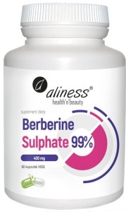 BERBERYNA Berberine Sulphate 99% 400 mg 60 kaps Berberys ALINESS