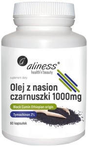 CZARNUSZKA Olej z nasion czarnuszki 1000 mg Aliness 60kaps  Black Cumin Ethiopian origin