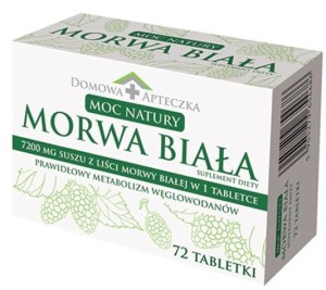 Morwa Biała 7200mg suszu w 1 tabletce 72tab Metabolizm Cukier