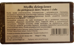 Mydło dziegciowe do pielęgnacji skóry twarzy i ciała 140g Carmen