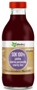 Sok jabłko, czarna porzeczka, czarny bez 300ml EkaMedica