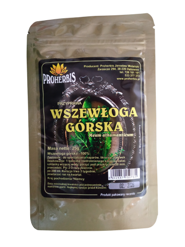 Przyprawa Wszewłoga górska (meum athamanticum ) Proherbis 25g do naparów , likierów , nalewek