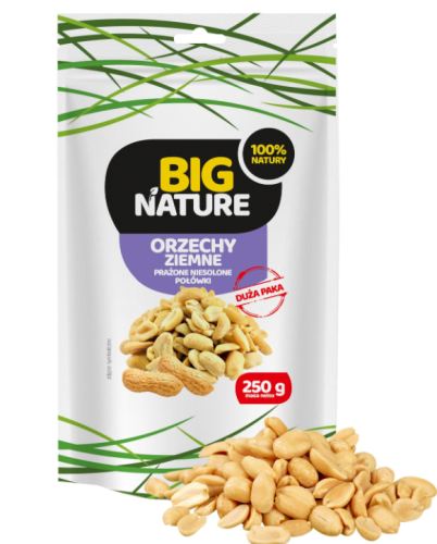 Orzechy ziemne 250g prażone niesolone połówki BigNature orzechy ziemne