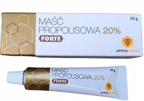Maść propolisowa forte 20% maść skóra sucha otarcia podrażnienia oparzenia ukąszenia