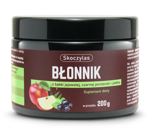 Błonnik z babki jajowatej czarnej porzeczki i jabłka proszek 200g błonnik krążenie cholesterol