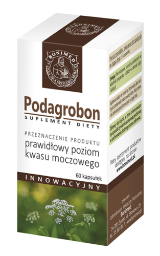 Podagrobon 60 kap. Bonimed Kwas moczowy układ moczowy krew nerki wątroba trawienie