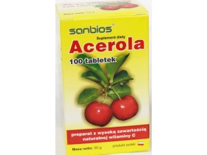 Naturalna witamina C Acerola 100 tabletek po 500 mg Sanbios